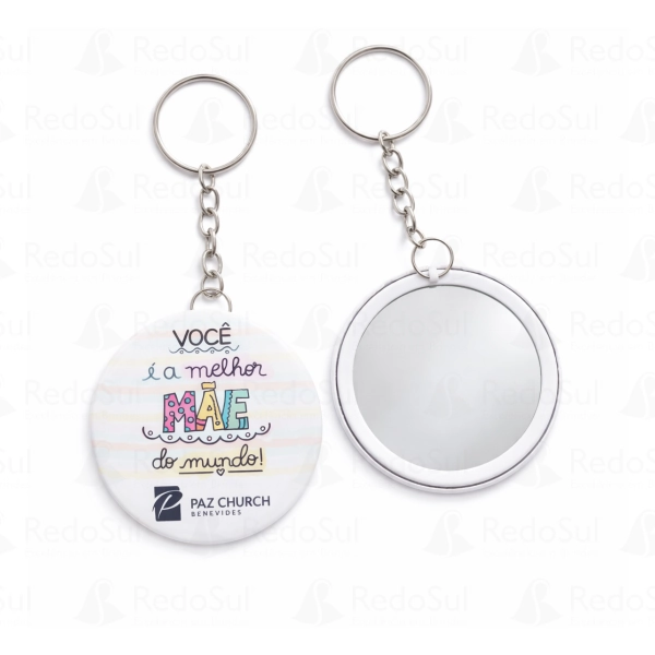 Chaveiro com espelho personalizado